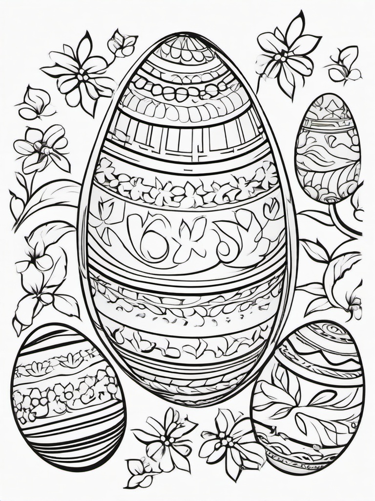 Easter Eggs Coloring Pages - Easter Eggs with a star  simple coloring pages