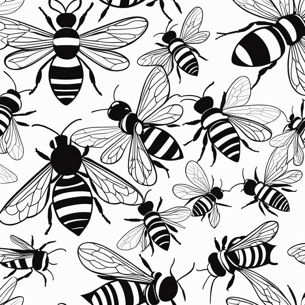 bee clipart black and white - capturing the buzz of activity. 