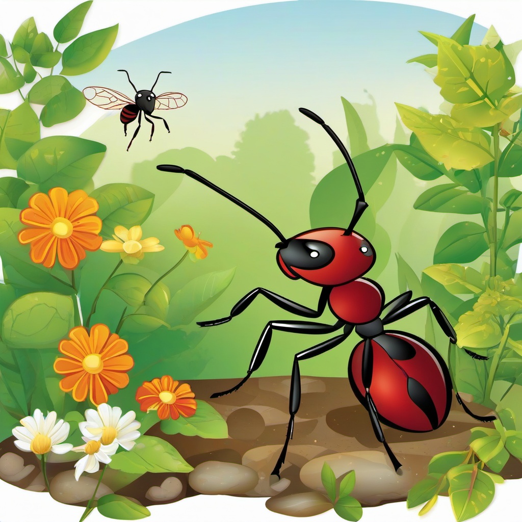 Ant clipart - ant in a garden  clipart