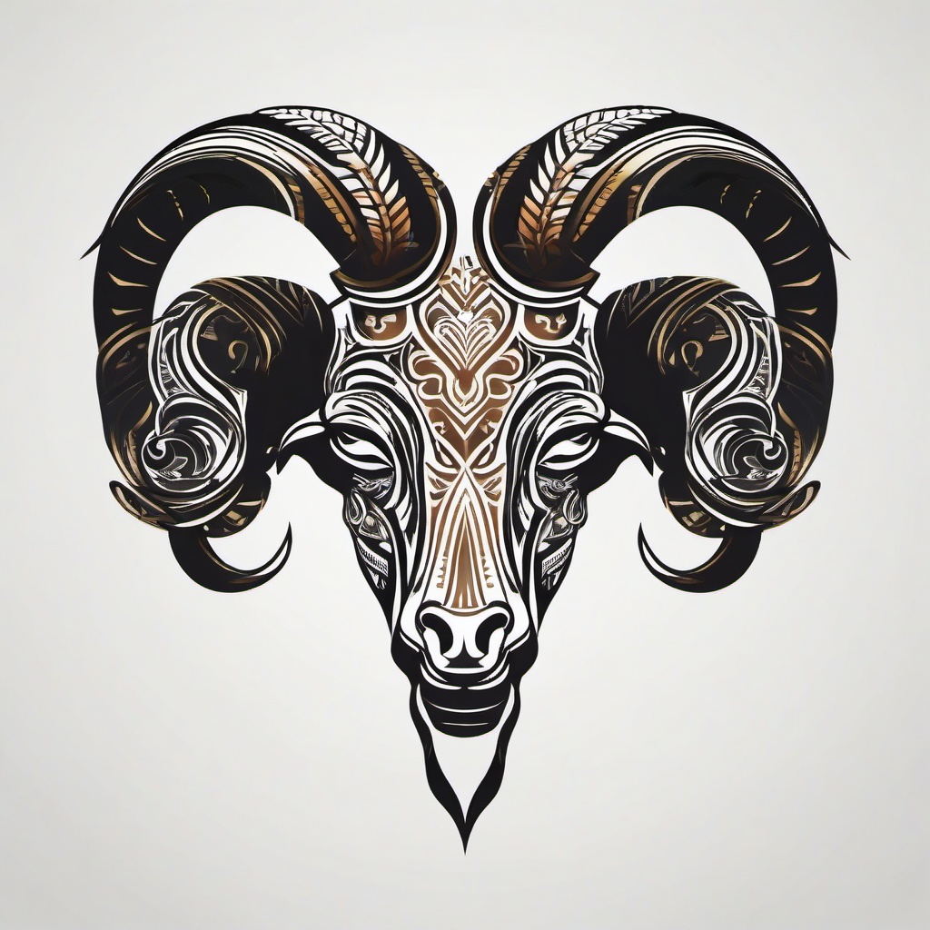 tribal aries symbol  simple vector color tattoo