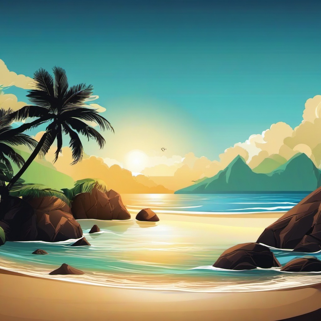 Beach background - mountain beach background  