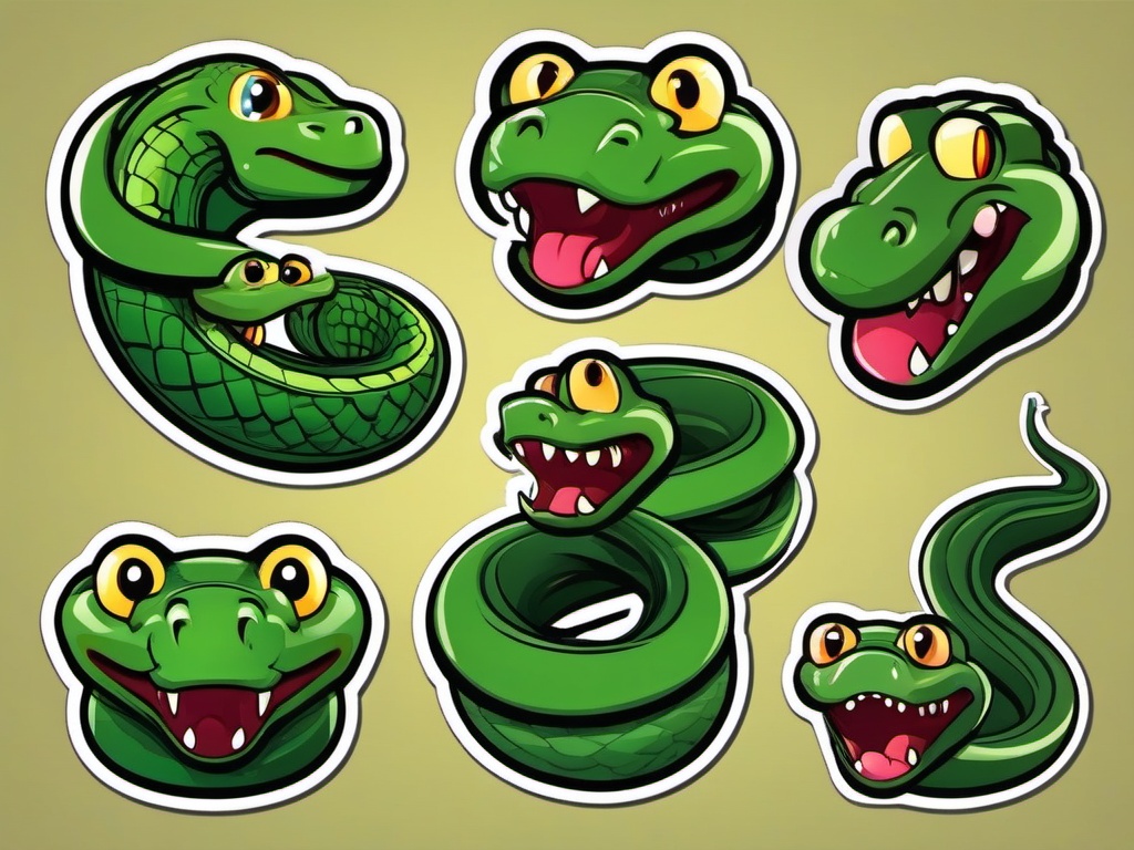 Snake cartoon - legless reptile with a hiss  cartoon sticker style