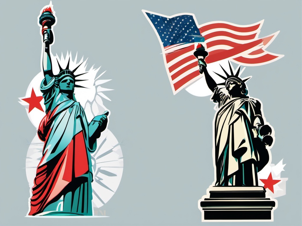 Statue of Liberty clipart - Symbol of freedom in New York, USA, ,color clipart vector style