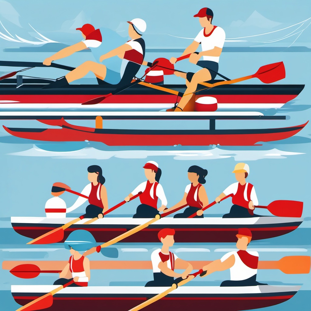 Rowing Team clipart - A dedicated rowing team in action., ,vector color clipart,minimal