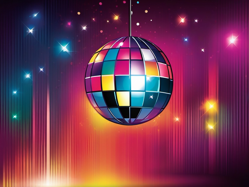 Disco Ball clipart - retro dance party vibe  vector clipart