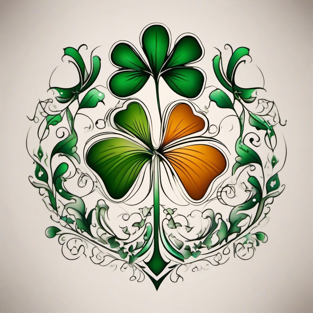 family irish tattoos  simple color tattoo,minimal,white background