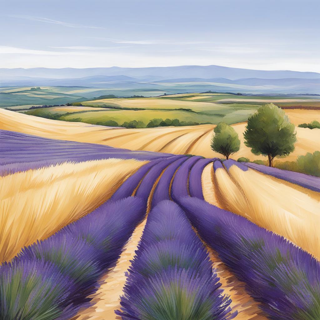 untouched plateau de valensole - sketch the untouched beauty of plateau de valensole, a lesser-known lavender-growing region in provence. 