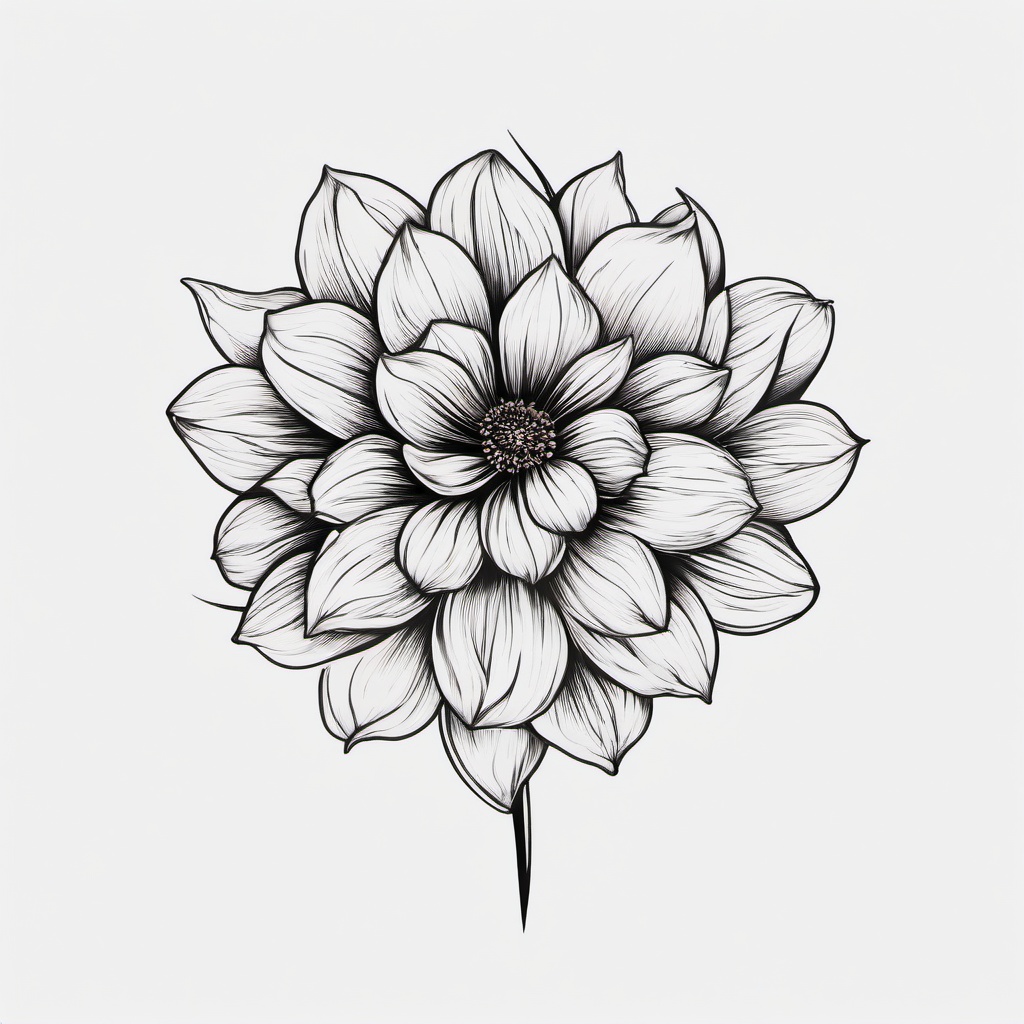 June Flower Tattoo - Tattoo representing the flower associated with the month of June.  simple color tattoo,minimalist,white background