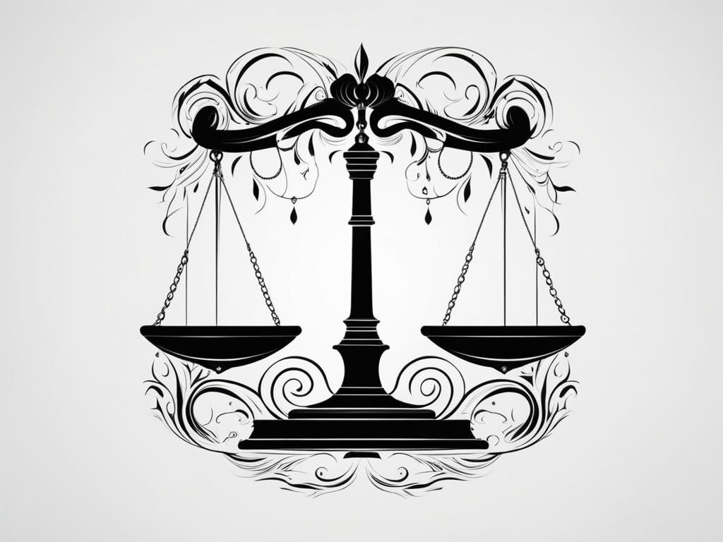 libra tattoo black and white design 