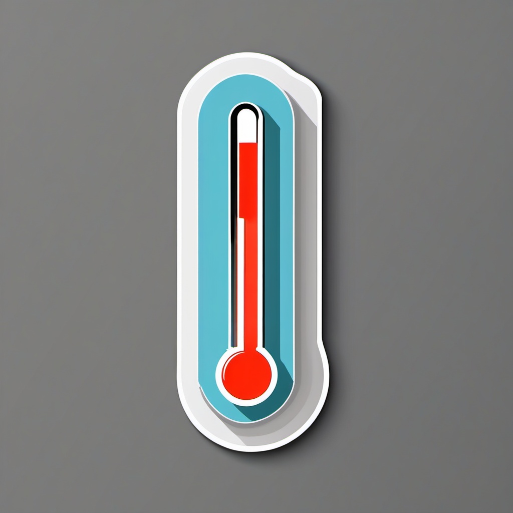 Thermometer sticker- Temperature measuring, , sticker vector art, minimalist design