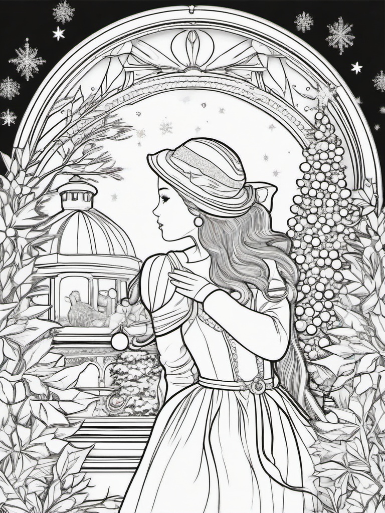 Christmas Pages For Coloring  outling,coloring pages,black and whit