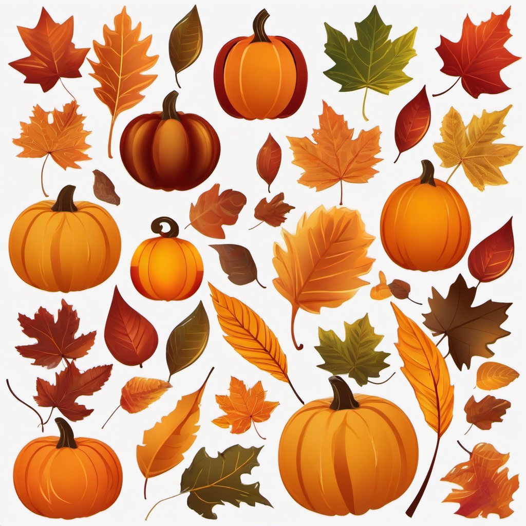 Fall Leaves clipart - fall-themed decorations with pumpkins  