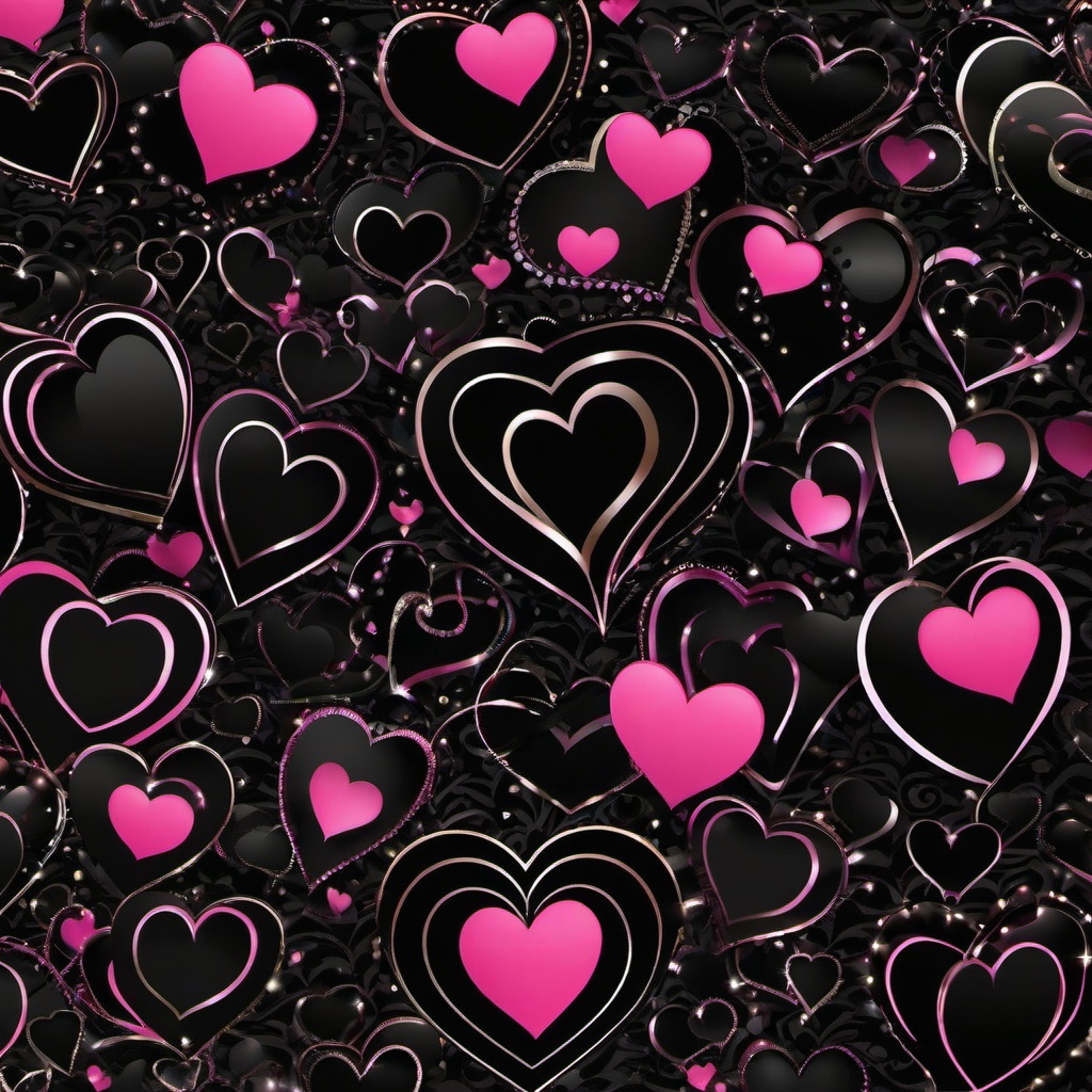 Heart Background Wallpaper - black with pink heart wallpaper  