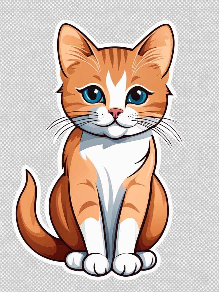 cat clipart - a cute cat sitting gracefully. 