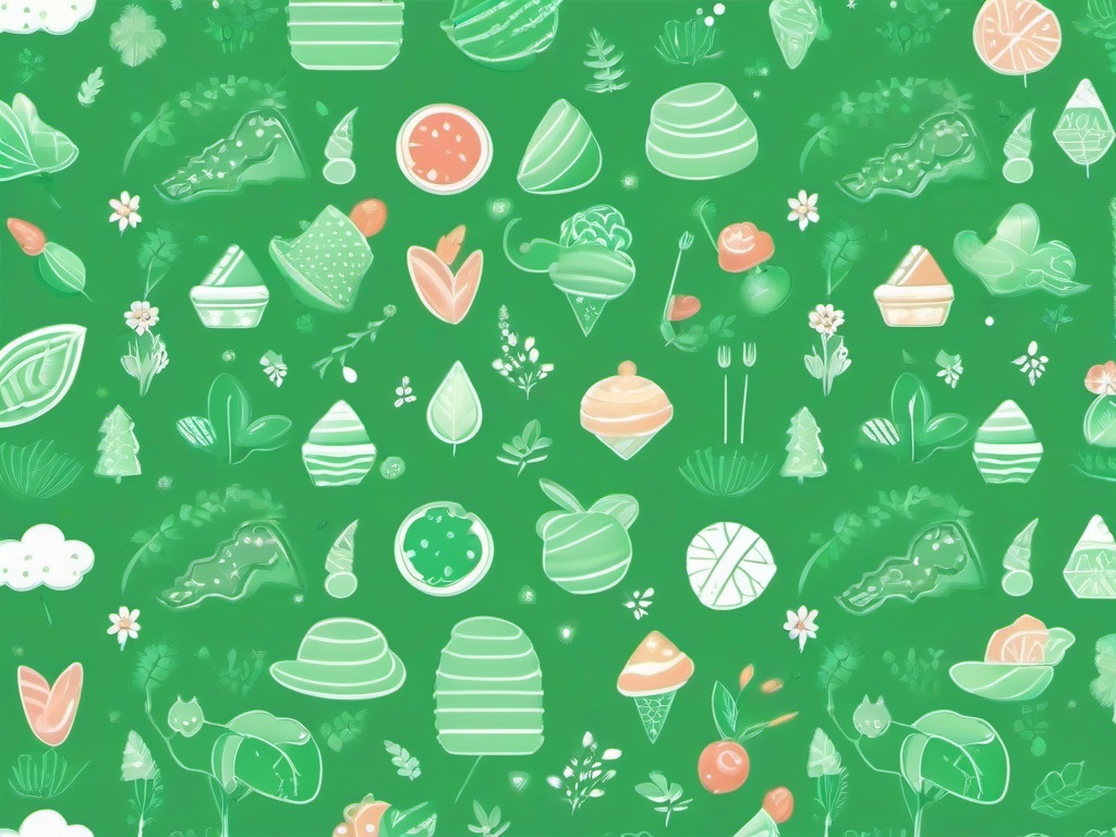 Cute Green Background - Soft green with playful elements, perfect for cute themes.  background wallpaper