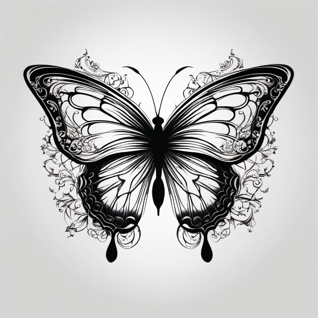 simple butterfly tattoo design  