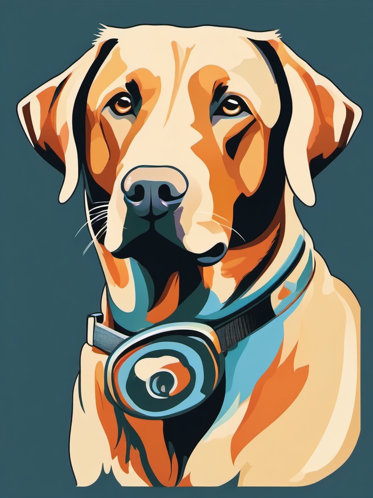 Lab dog clipart, A Labrador retriever in an artistic style.  simple, 2d flat