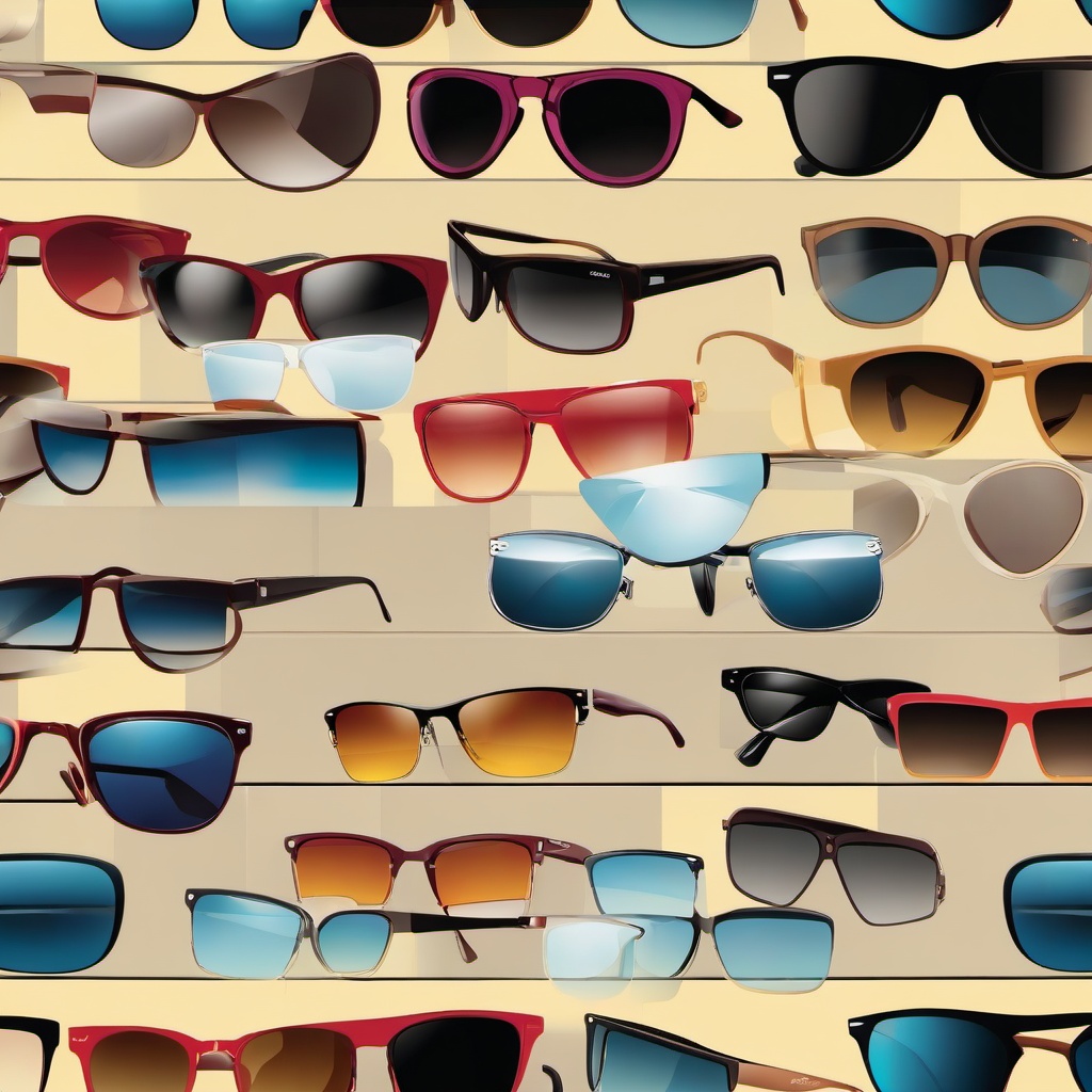 Sunglass clipart - sunglasses displayed in a store  