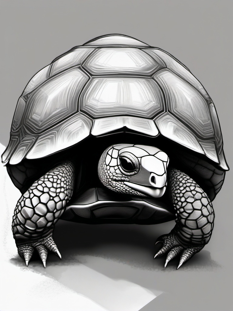 drawing of a Gopher tortoise  minimal rough sketch scribbles,doodles,black and white