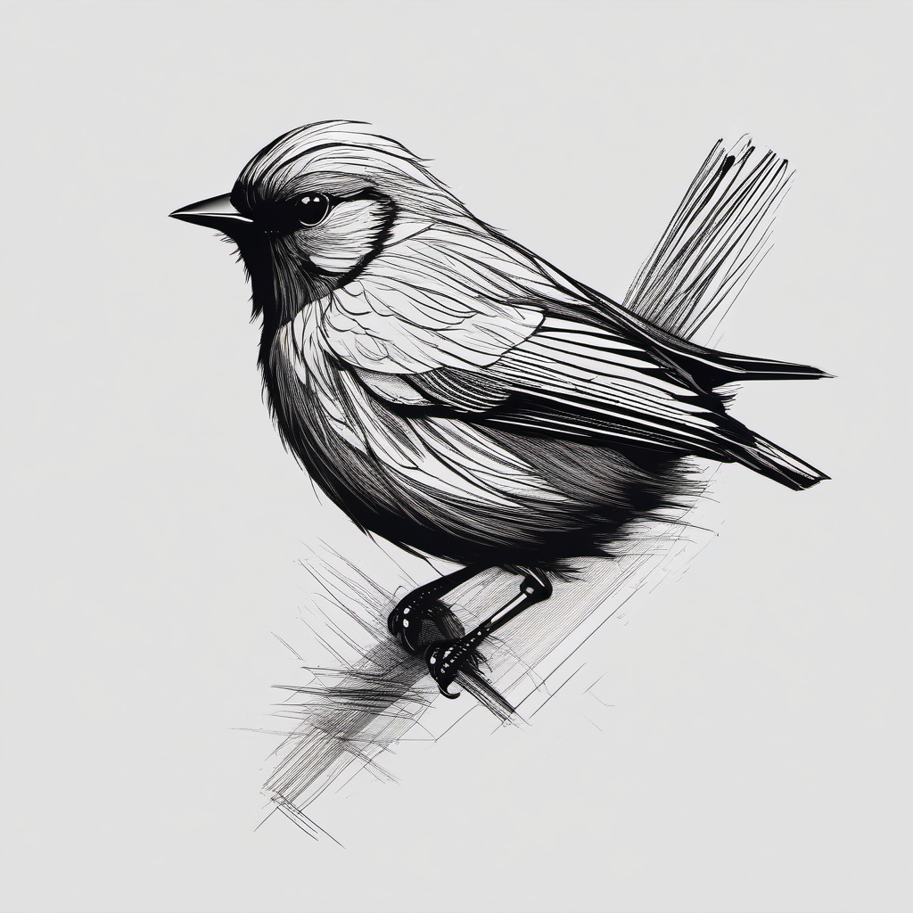 drawing of the bird  minimal rough scribbles,doodles,black and white