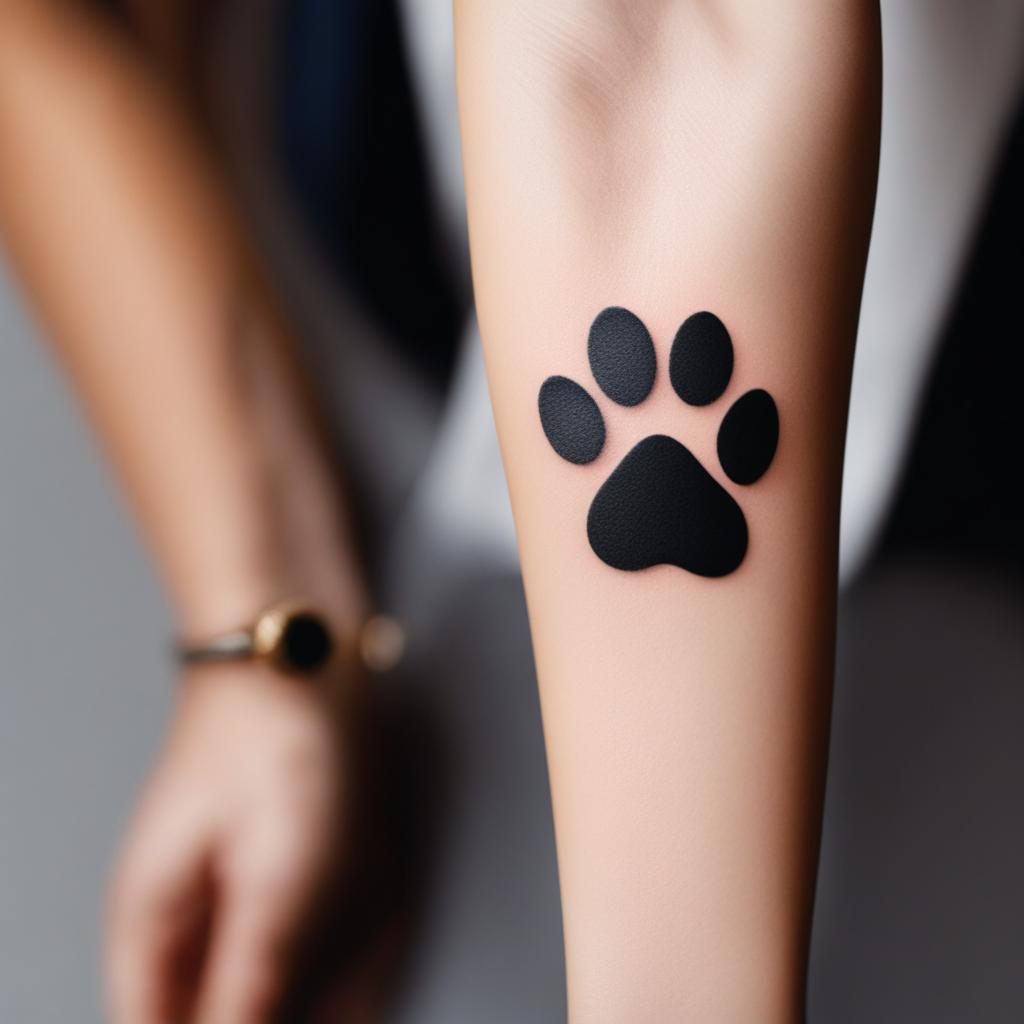 paw print tattoo, honoring the memory of a beloved pet or animal lover. 