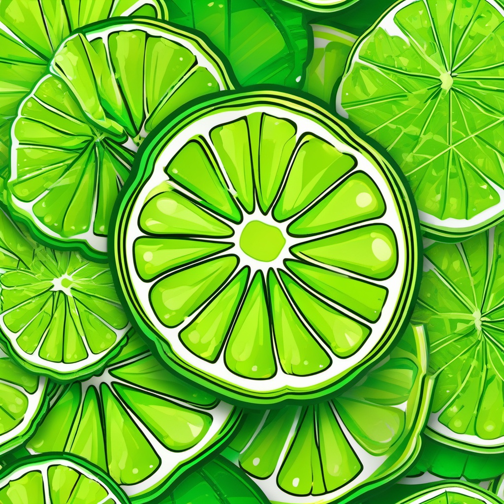 Lime Sticker - Citrusy and zesty, a lime-green burst of zestiness, , sticker vector art, minimalist design