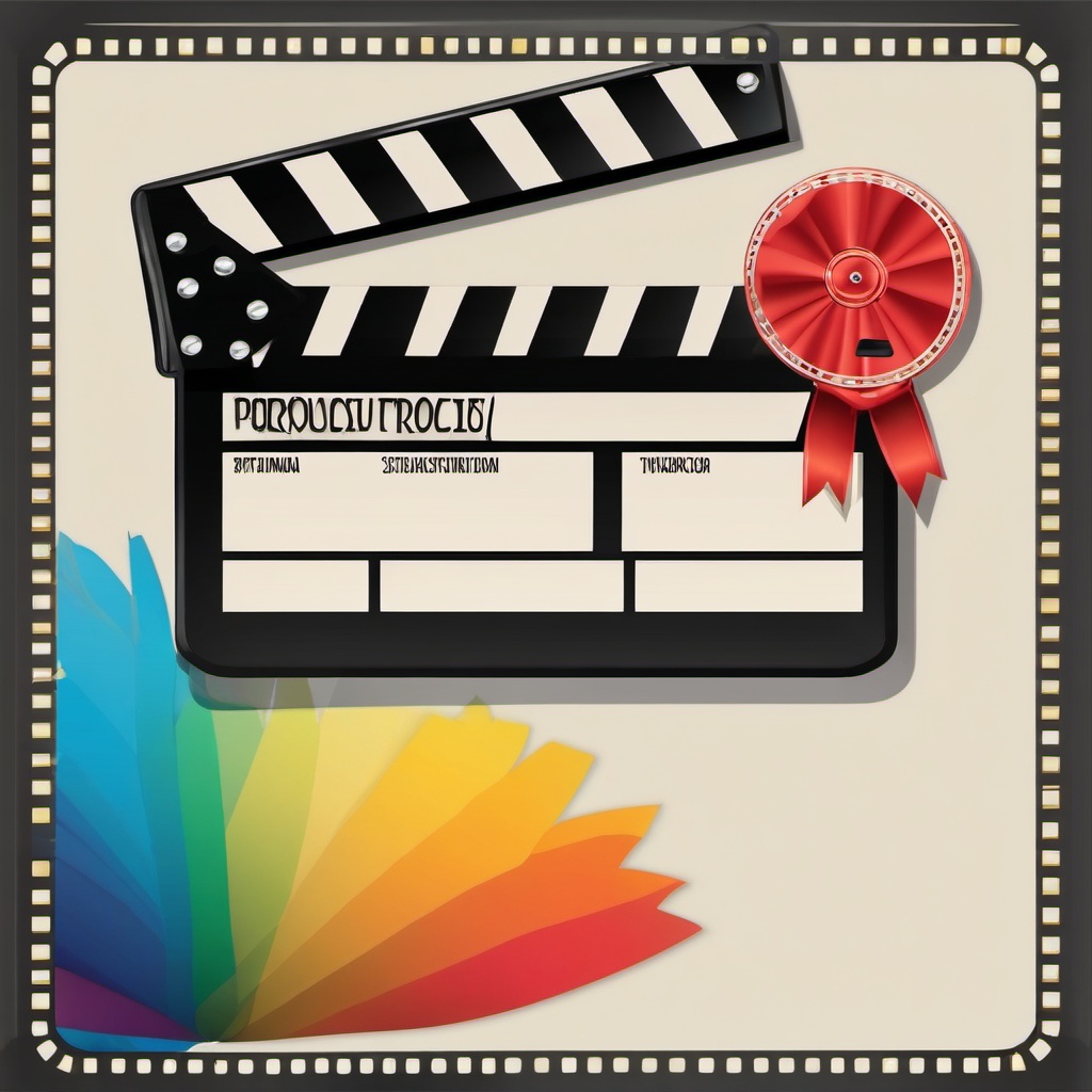 Film clapperboard clipart - Film clapperboard for movie production,  color clipart, vector art