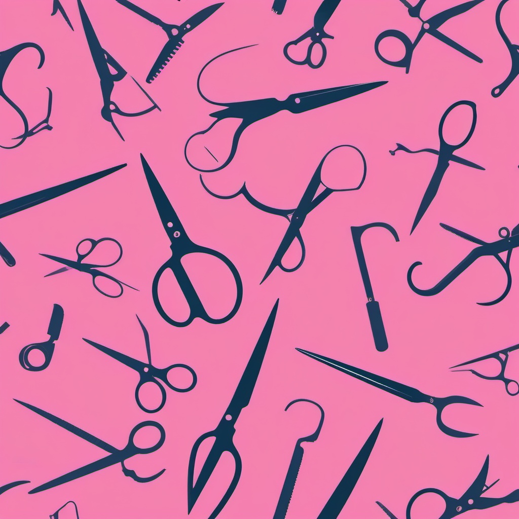 Scissors clipart - pink-handled scissors for crafting  color,minimalist,vector clipart