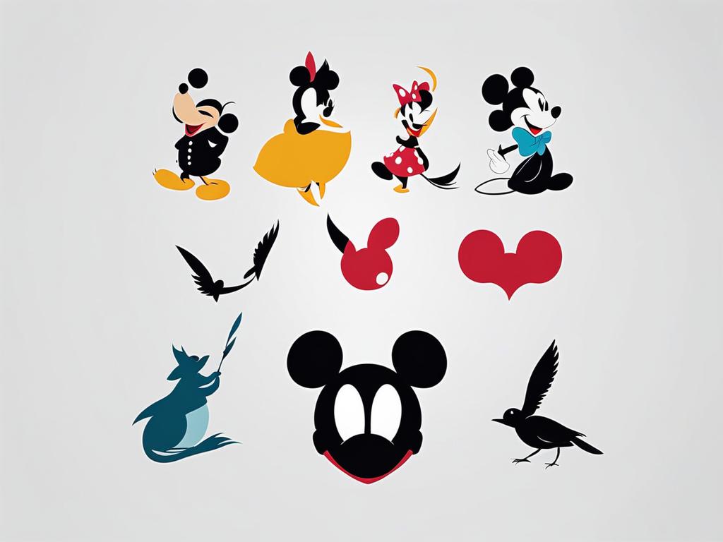 disney tattoos minimalist color design 