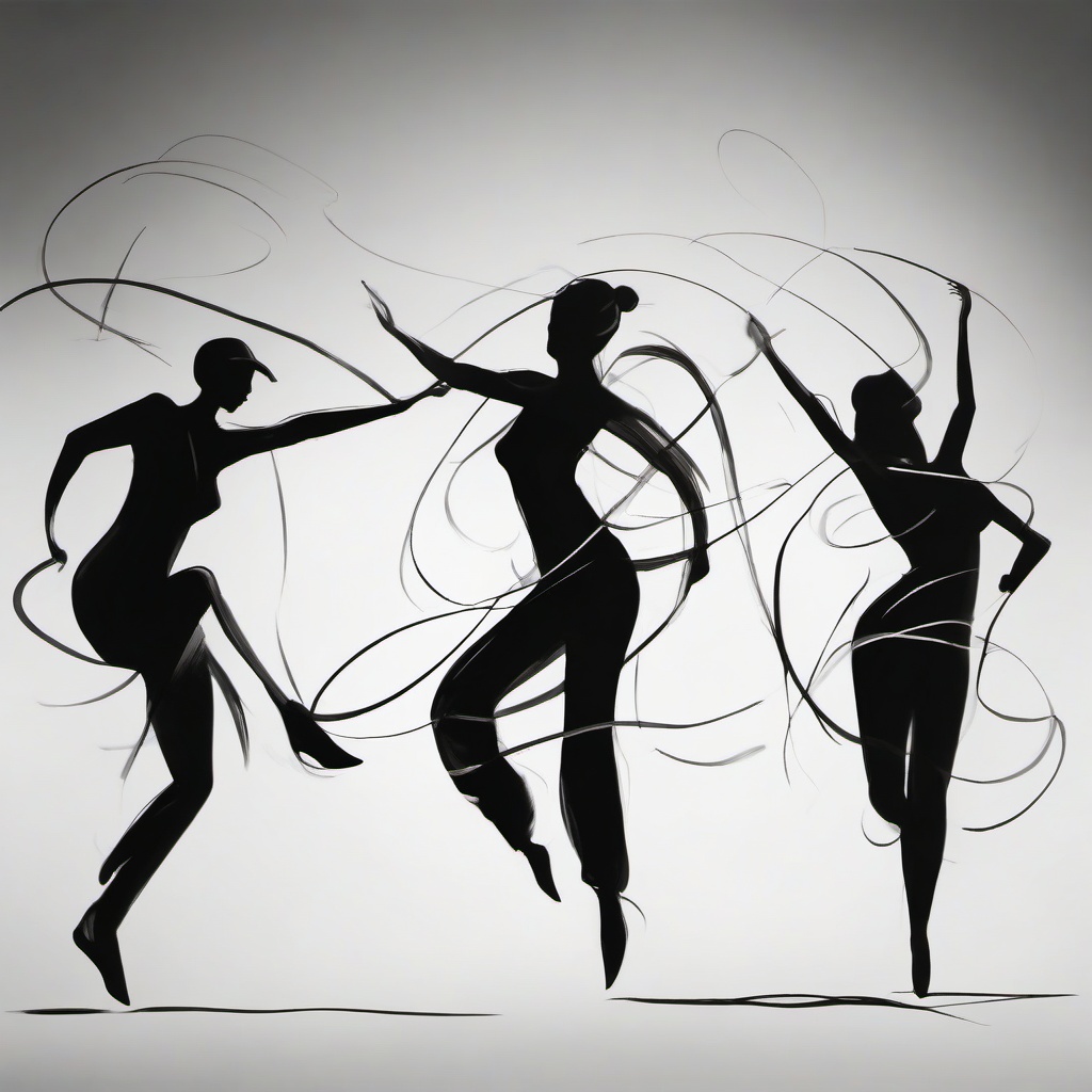 drawing of bodies dancing  minimal rough sketch scribbles,doodles,black and white