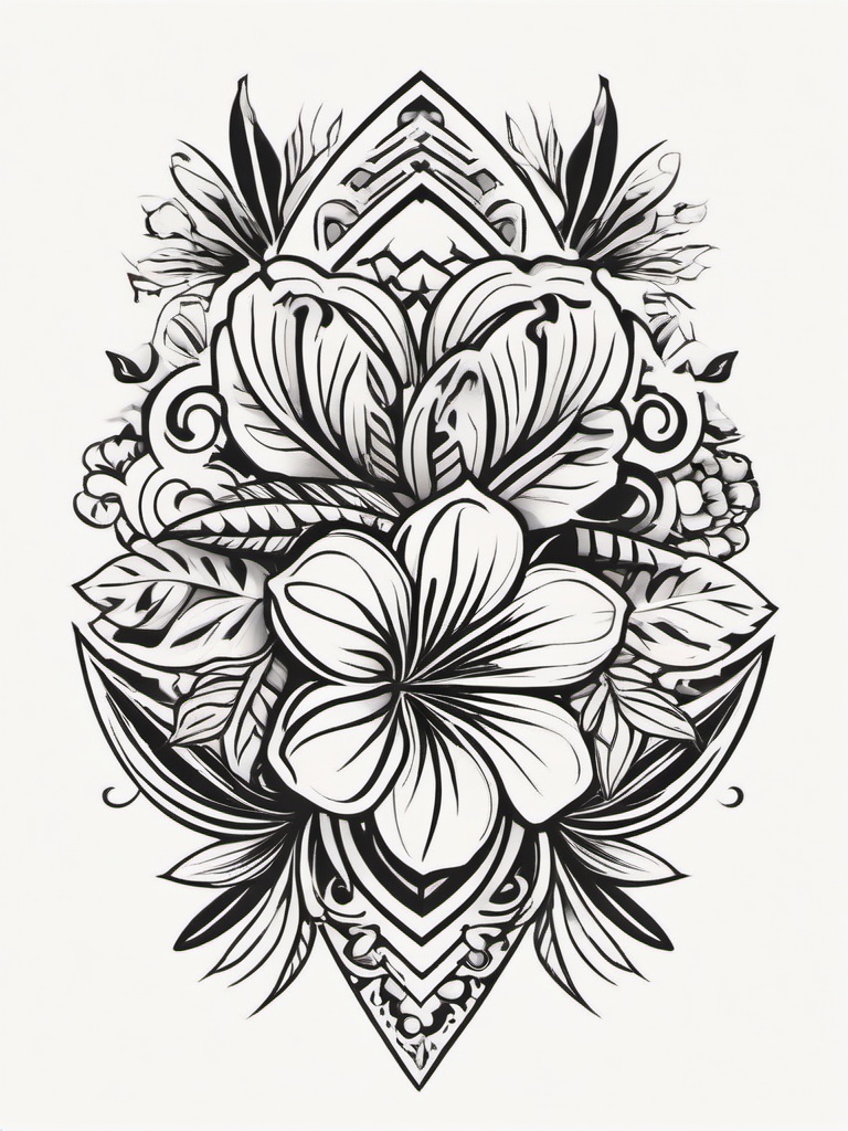 Hawaiian Tattoos Small - Explore small and charming tattoo designs inspired by Hawaiian culture and nature.  simple vector color tattoo,minmal,white background