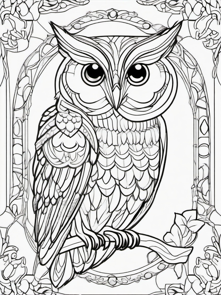 Owl Coloring Pages - Owl with a hoot  simple coloring pages