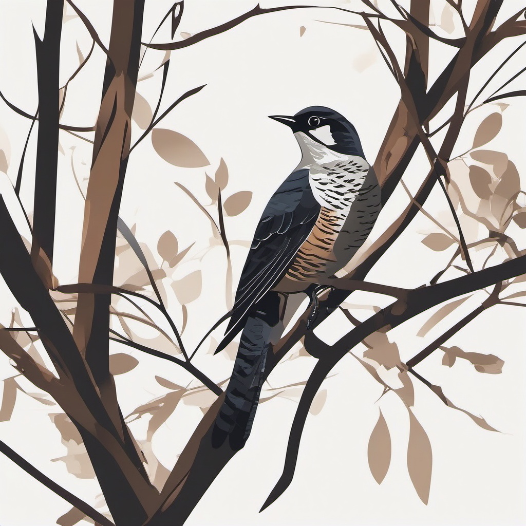 Cuckoo Clipart - Cuckoo calling from a hidden perch in the woods , minimal, 2d