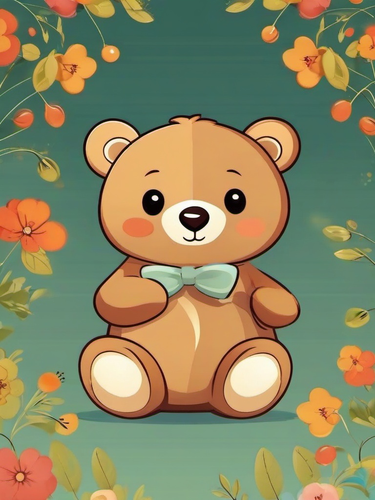 cute bear cartoon wallpaper  ,mobile iphone background wallpaper