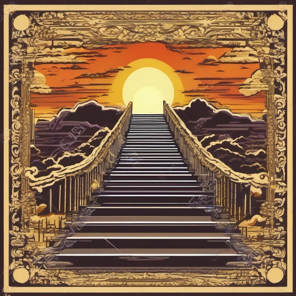 Stairway to heaven   , vector illustration, clipart