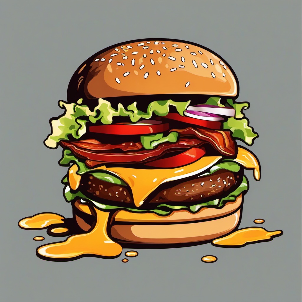 Burger clipart - burger with crispy bacon and cheese  