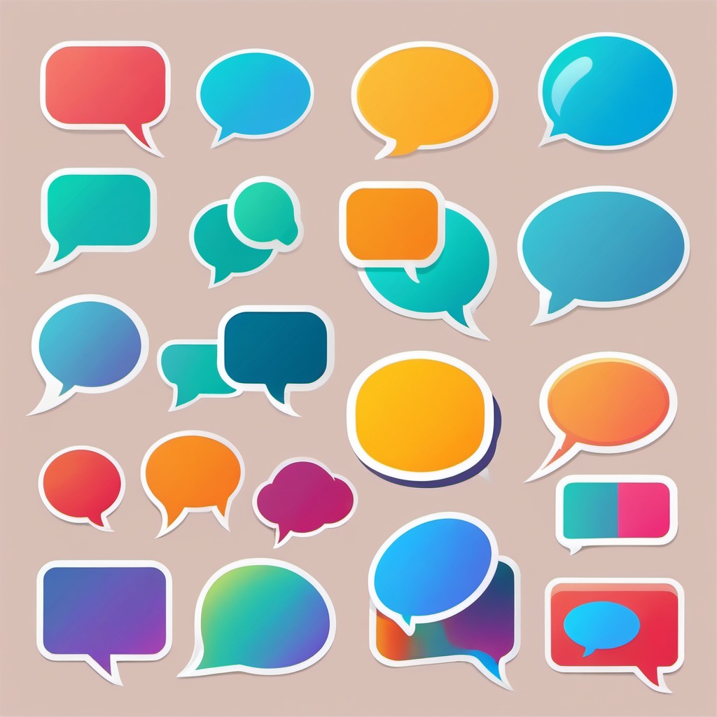 Chat Bubble Clipart - Chat bubble for messaging and conversations,  color vector clipart, minimal style