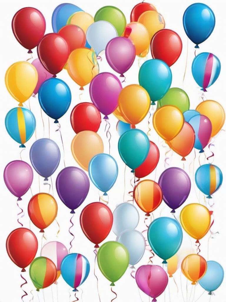 Balloon clipart - helium balloons for a birthday party  