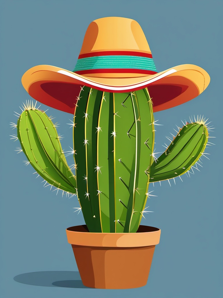 Cactus clipart - cactus with a funny hat  