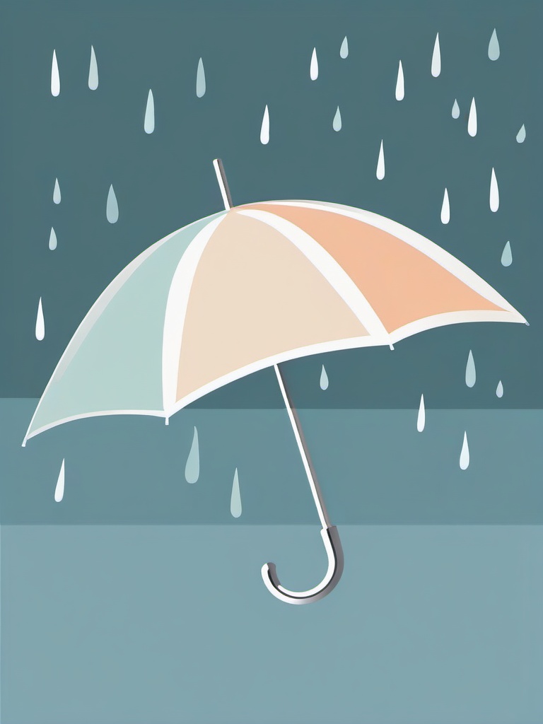 Umbrella clipart - transparent umbrella in light drizzle  color,minimalist,vector clipart