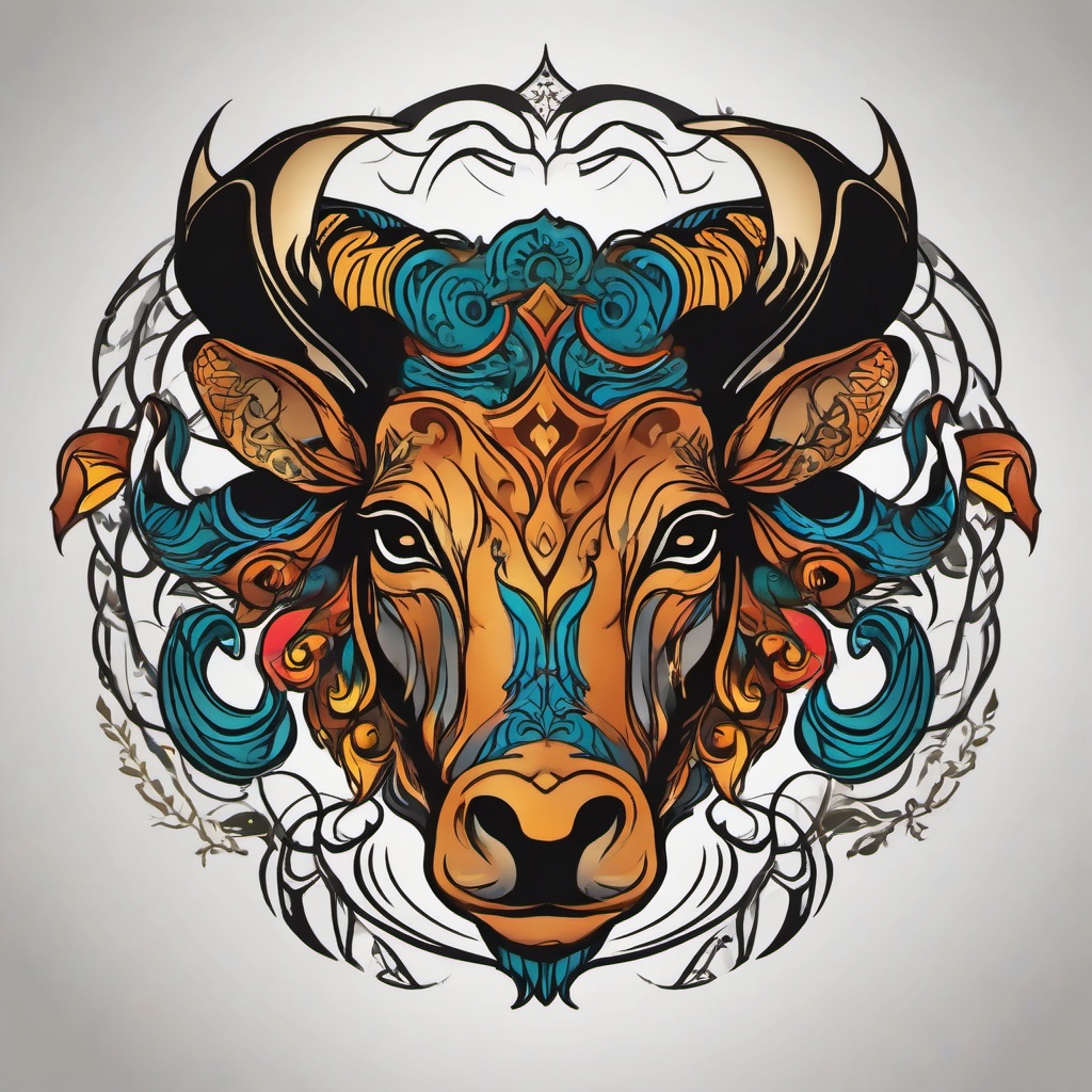 aries and taurus tattoo designs  simple vector color tattoo