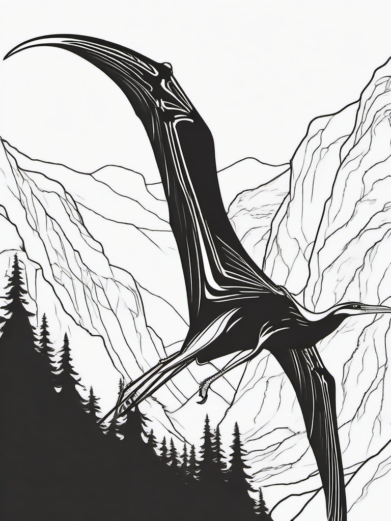 Quetzalcoatlus Coloring Pages - Giant Prehistoric Flyer  black outline printable coloring page