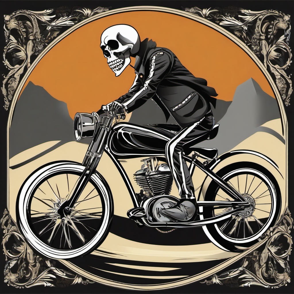 Skeleton clipart - skeleton riding a bike  clipart