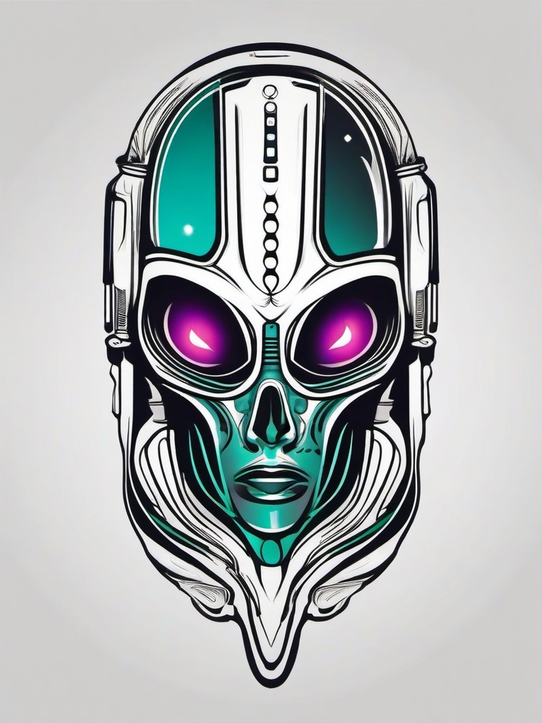 Alienstattoo - Explore the world of extraterrestrial tattoos with Alienstattoo.  simple color tattoo,vector style,white background