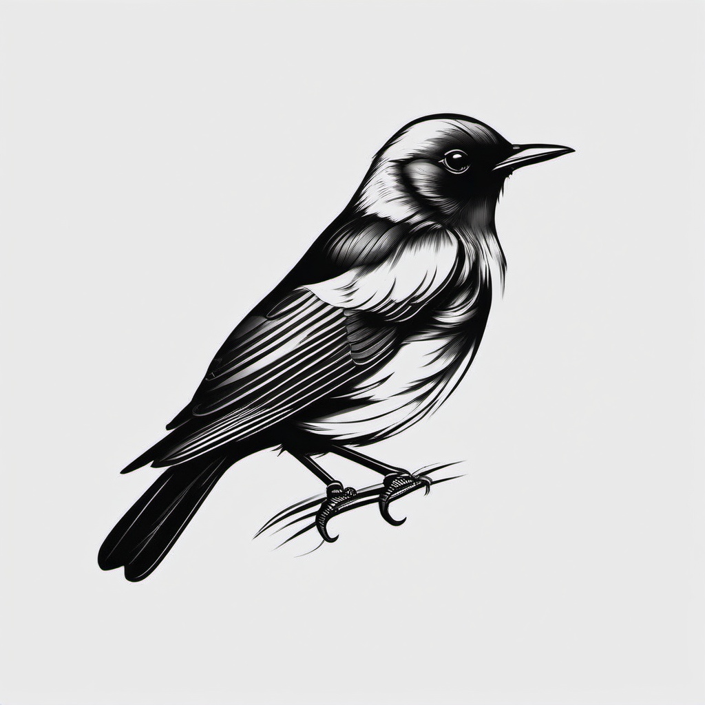 Blackbird Tattoo - Blackbird tattoo design  minimalist tattoo design, white background