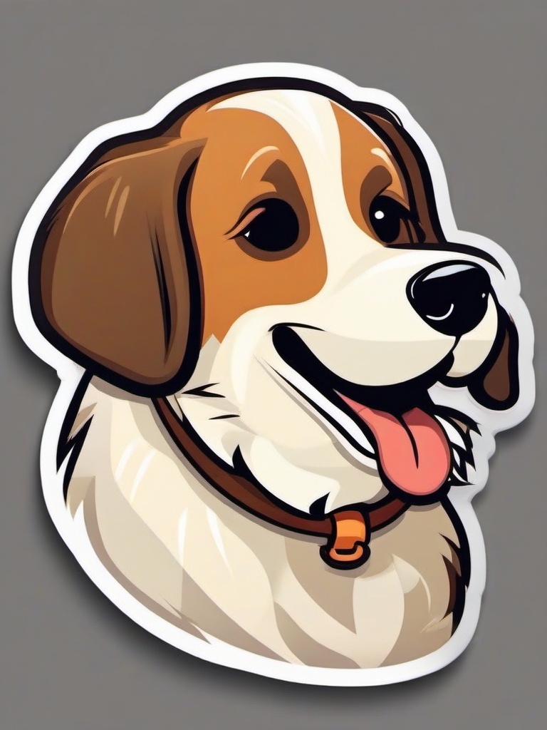 Dog cartoon - loyal companion with a wagging tail  cartoon sticker style