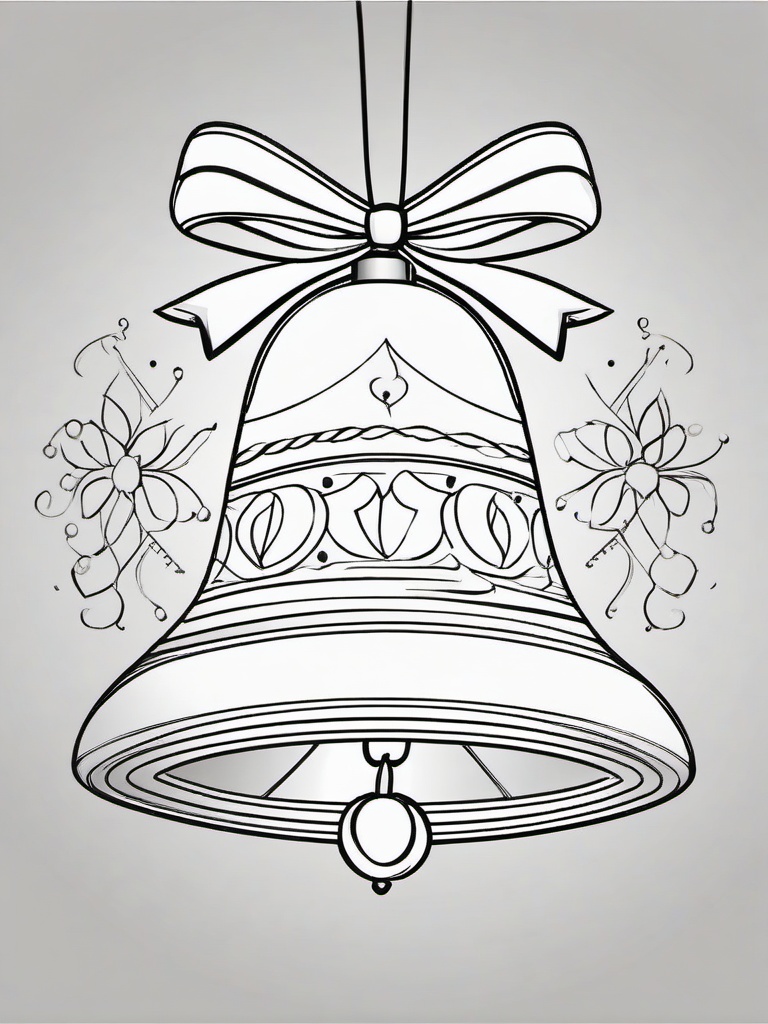 Christmas Bell Coloring Pages - Jingle Bell with Festive Cheer  minimal black outline printable sheet, coloring page