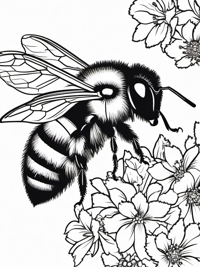 Bumble Bee Coloring Pages - Bumble Bee with pollen  simple coloring pages