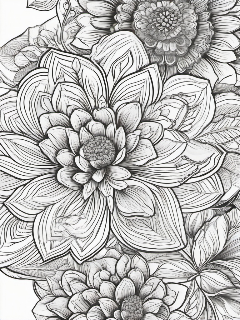 Floral Journals - Personal diaries decorated with floral art.  outling,coloring pages,black and white