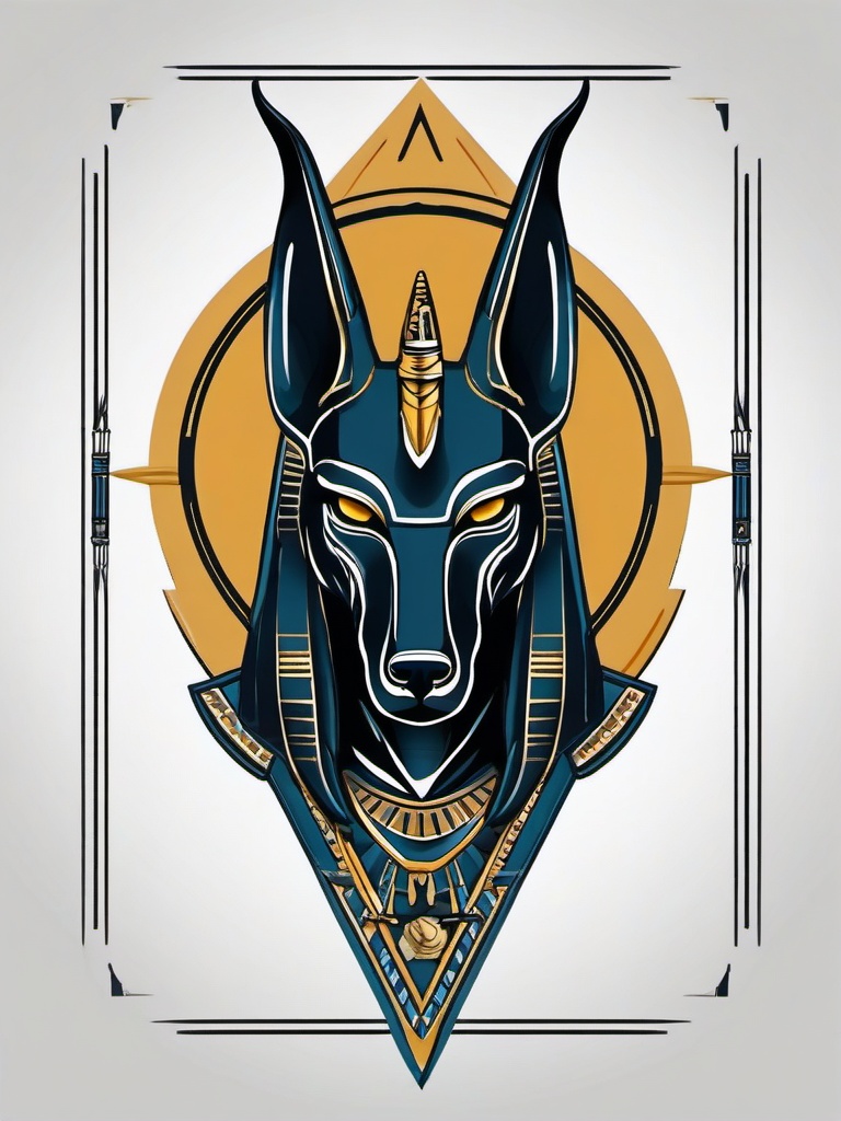 anubis horus tattoo  simple color tattoo,minimal,white background